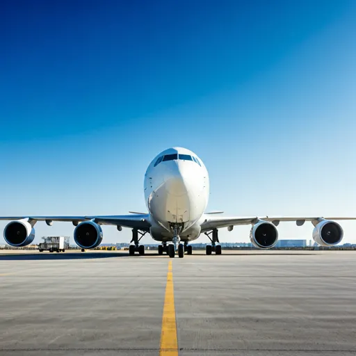 Cargo plane on the runway during sunset operations